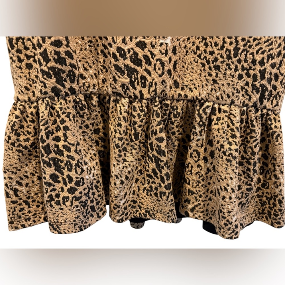 Anthropologie Maeve Animal Print Knit Cut Out Mini Dress - Picture 6 of 8